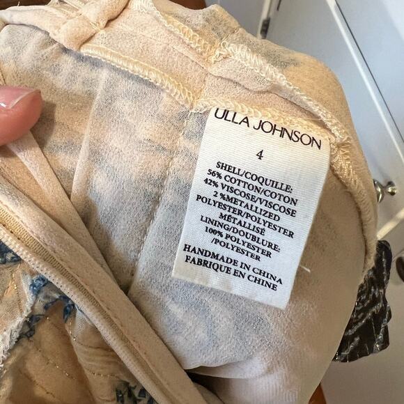 Ulla Johnson FW 22 Leah One Sleeve Ruffle Hem Moonstone Dress Size 4 - Picture 8 of 8